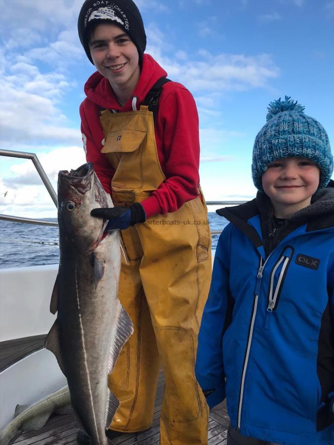 16 lb 6 oz Coalfish (Coley/Saithe) by Calum and William