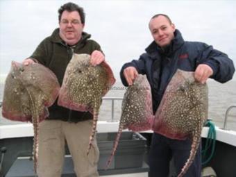 9 lb Thornback Ray by Simon Boden with skate caught on Sophie Lea