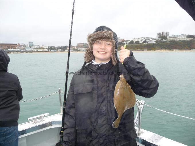 12 oz Plaice by Young Sam with his 1st Plaice