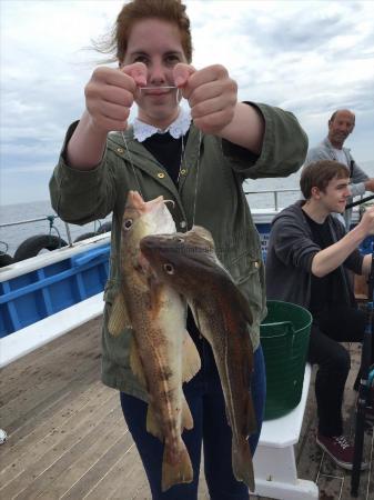 2 lb 4 oz Cod by emma with 2 of her fish on a 3 hour trip