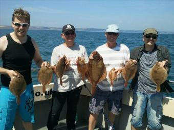 5 lb 14 oz Dab by group shot of plaice and dab