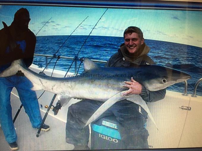 114 lb 4 oz Blue Shark by Craig Tandy
