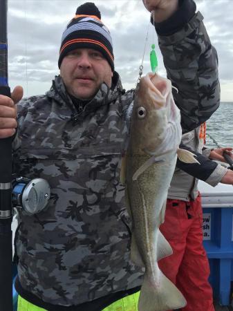 6 lb Cod by edd with a cod caught today 17th may 2015