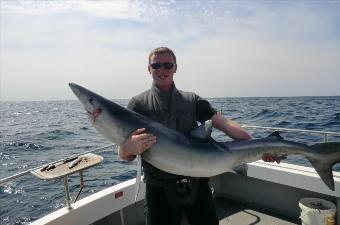 135 lb Blue Shark by Tom Crotty