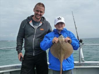 2 lb Small-Eyed Ray by Max with his 1st Ray