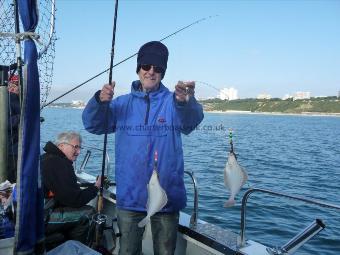 2 lb Plaice by Dave with another double shot