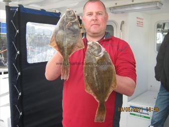 2 lb 5 oz Flounder by Phil with a pair of Flounder