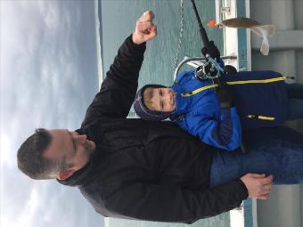 1 lb Plaice by Young Lucas with his 1st boat caught fish