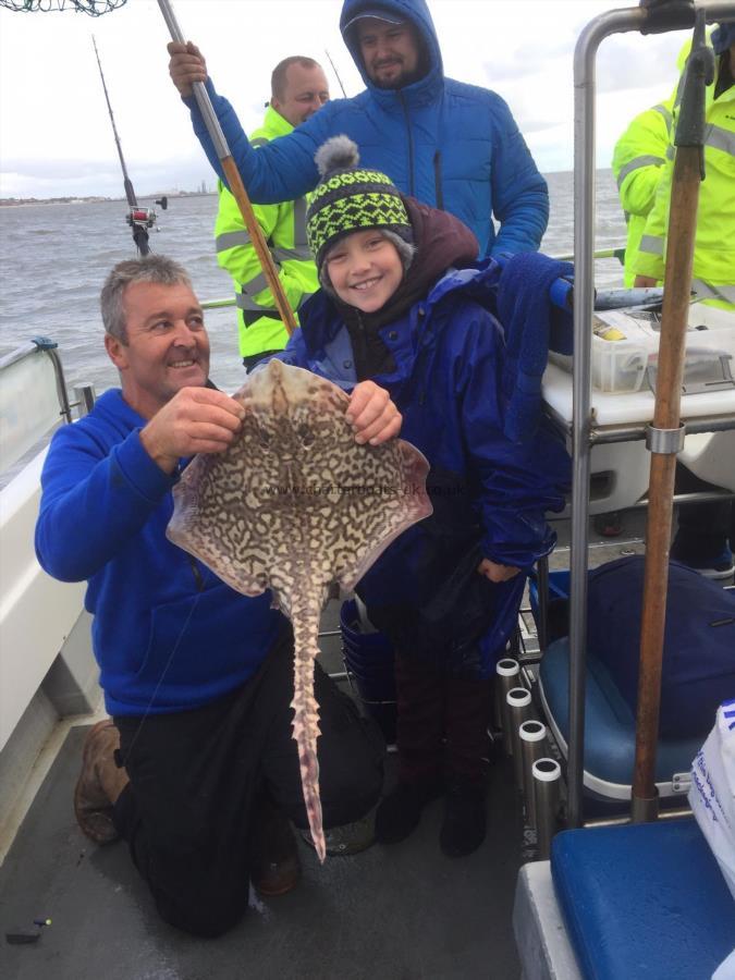 5 lb Thornback Ray by Christopher with skipper Jon