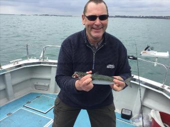 1 lb Mackerel by Chris with his 1st mackerel of 2015
