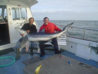 154 lb Blue Shark by Steve Chivers