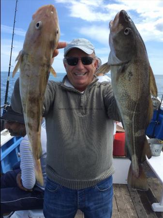 8 lb Cod by victor with 2 of his cod caught wrecking 23rd may