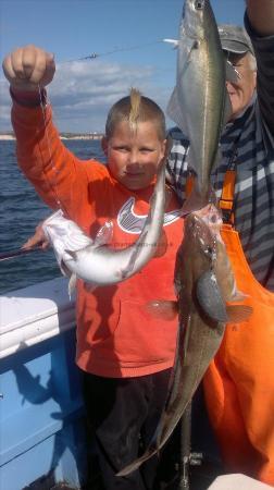 3 lb Cod by coner gets 2 cod 1 billet in one drop on HEIDI J