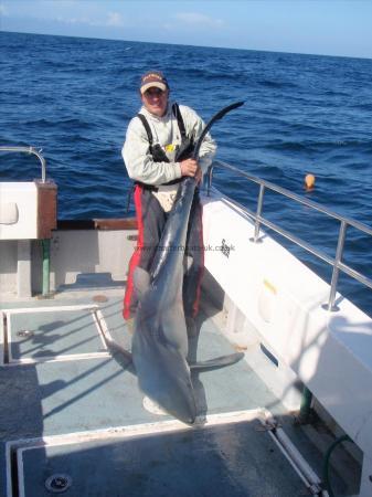 160 lb Blue Shark by Mike Humpries