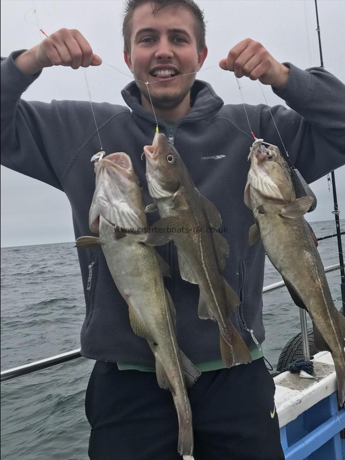 8 lb Cod by 3 cod in one drop 9/7/2018