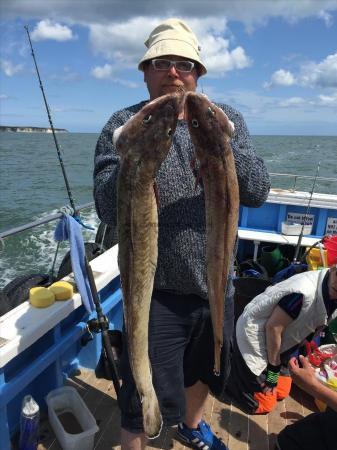 9 lb Ling by jamie from hull with 2 of his fish 11/07/2015