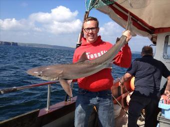 32 lb 8 oz Tope by James L's first ever sea fishing trip