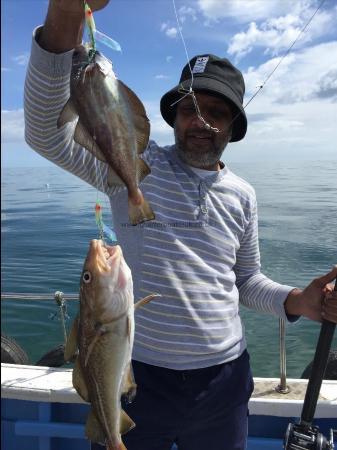 4 lb Cod by chaz nets 2 at a time 23rd may wrecking