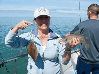8 oz Dab by Cheryl with a brace of fish