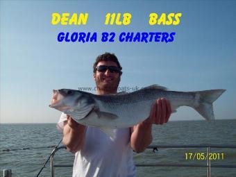 11 lb Bass by Dean, aboard gloria b2