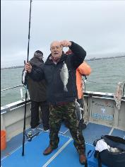 3 lb Black Sea Bream by Clive with another doubleheader