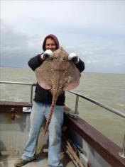 12 lb Thornback Ray by Stuarts Stag do, fish returned.