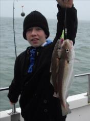 2 lb Whiting by a nice double shot for young Delboy